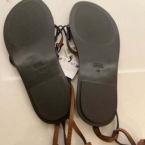 NWT Zara Lace Up Sandals - Picture 4 of 4